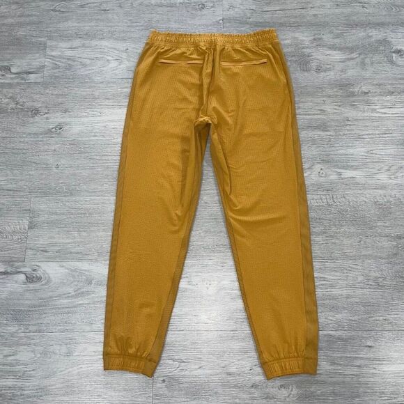 Athleta Textured Brooklyn Jogger Women’s 10 Mustard Lightweight Athleisure Pant - Picture 2 of 12
